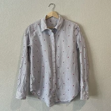 Rails Button Down Shirt Womens Small Hearts And Stripes Workwear