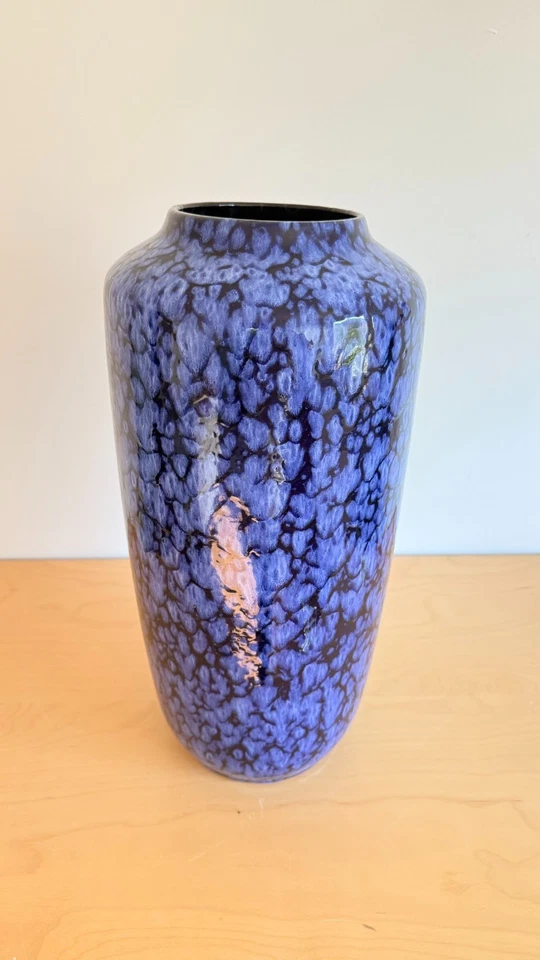 XXL FAT LAVA Vase  Scheurich WGP Bodenvase in blau Lava Glasur Sammlerstück - Bild 3 von 4