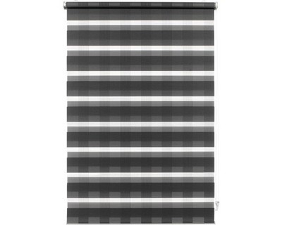 Gardinia EasyFix Doppelrollo ohne Bohren Karo anthrazit 100x150 cm inkl. Klemmtr