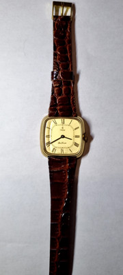 Vintage Swiss Mechanical Watch Silstar De Luxe Gold Plated Square Roman Dial