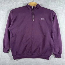 Vintage Wilson Pro 5000 1/4 Zip Pullover Sweatshirt Men XXL Purple Made In USA