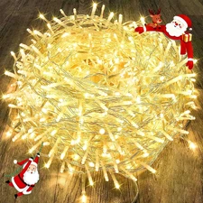 240LED 88Ft Connectable String Lights Indoor Outdoor Clear Wire | Warm White Chr