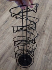 Spiral Design Metal Egg Skelter Dispenser Rack Storage Display Rack Black