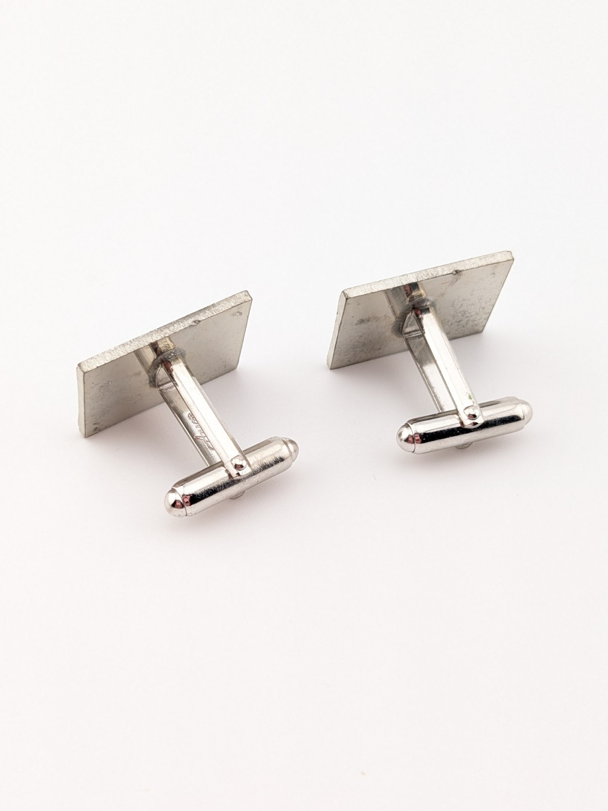 Vintage Anson Rectangular Cufflinks Silver Tone T… - image 3