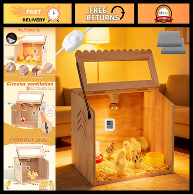 Chicken Brooder Box for Chicks & Quail - Small Coop with Heat Lamp, Ideal for Du