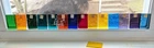 Lot 15 BLENKO Stained Glass Salesman 2"x 3"  Sample Blocks Colorful Vintage 60s