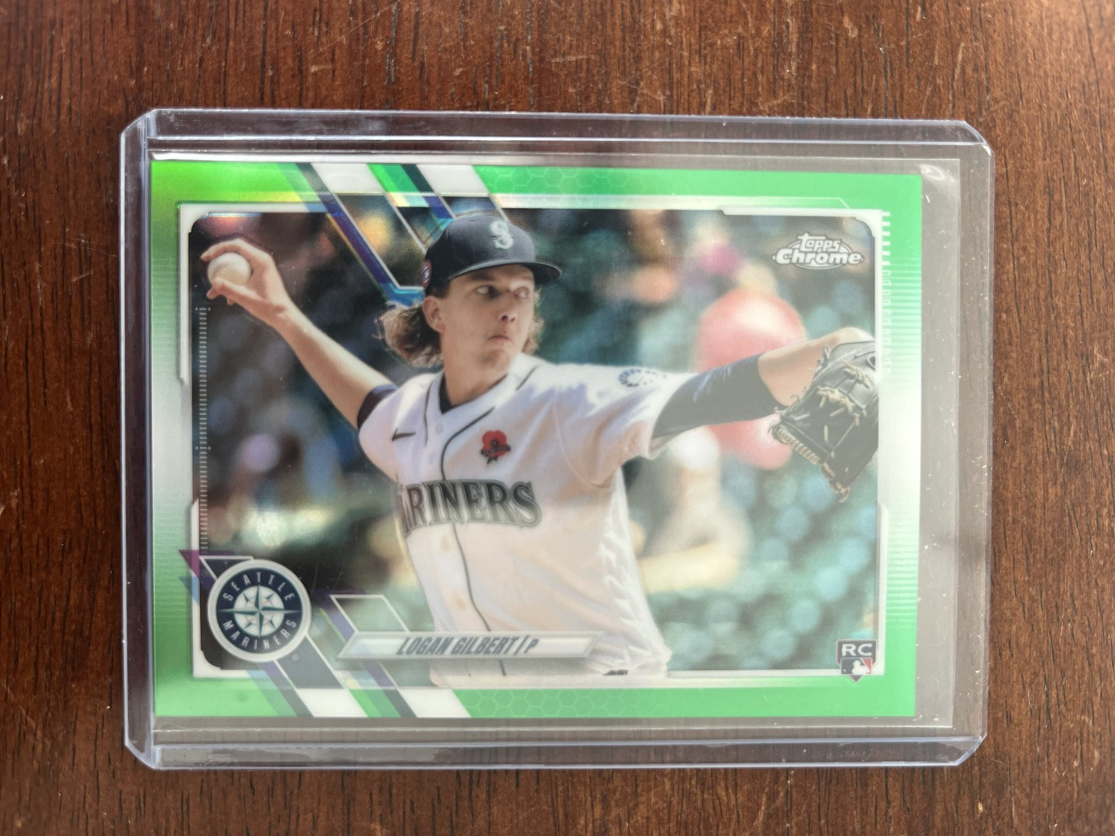 Logan Gilbert 2021 Topps Chrome Update Rookie #USC70 Green Refractor /75 RC