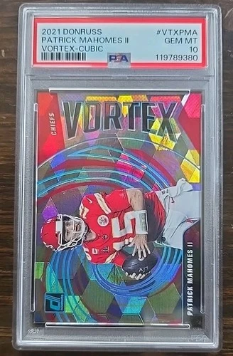 2021 Panini Donruss Vortex Cubic Patrick Mahomes PSA 10 Gem Mint #/50 #VTXPMA 🔥