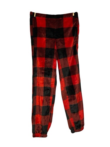 Joyspun Women Size S 4-6 Fleece 2 Pc Pajama Hoodie Pants Set Red Black Plaid EUC - Picture 6 of 10
