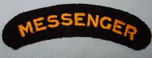 WW2 HOME FRONT CIVIL DEFENCE - MESSENGER - BRITISH MILITARY PATCH BADGE