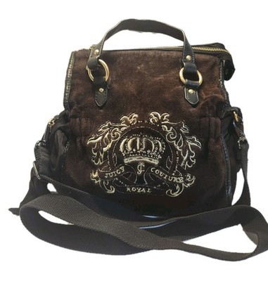 Vintage Y2K Juicy Couture Brown Velvet Daydreamer Crown And Bows