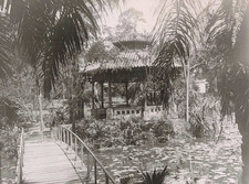 ANCIENNE PHOTOGRAPHIE SAIGON INDOCHINE VUE SUR LE KIOSQUE JARDIN BOTANIQUE
