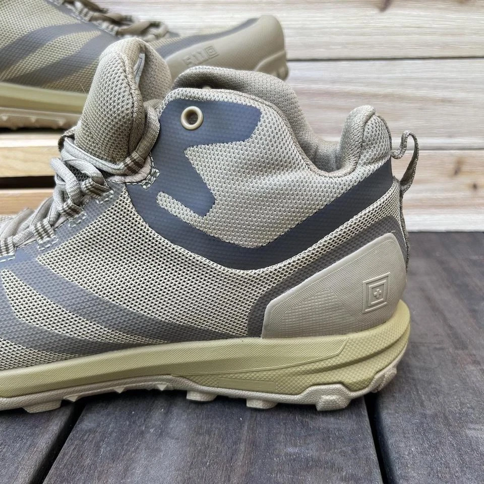 Tan Tactical 5.11 A/T Mid Boot Coyote Rubber Work Hiking Boots - Men’s 11.5 - Image 2 of 4