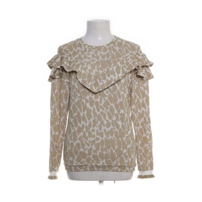 Valerie, Strickpullover, Größe: M, Weiß/Gold, Viskose, Leopard, Damen #GmS