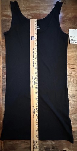 Sonoma The Everyday Tunic Tank Top Sz XS Extra Small Black Layering Stretch NWT - Picture 7 of 10