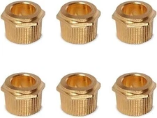 StewMac 3/8" Conversion Guitar Tuner Bushing, Hex, Gold, Set of 6