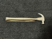 Vintage Signed Swank Carpenter Hammer Metal Tie Bar Clip 2.75”