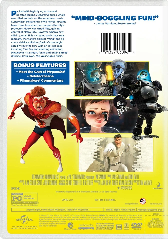 Megamind (2018) DVD Brad Pitt NEW - Image 3 of 3