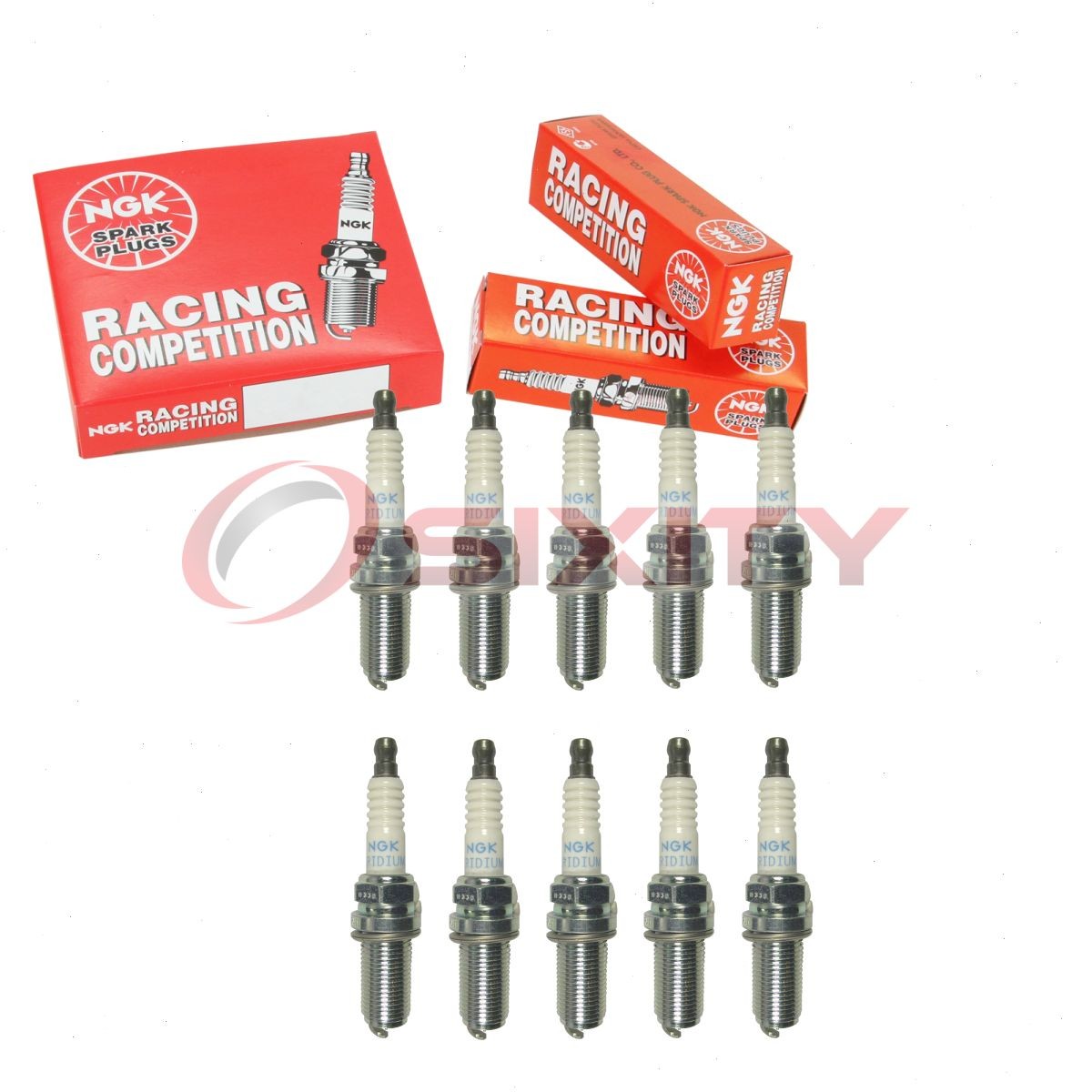10 pc NGK 4654 R7437-9 Racing Spark Plugs for IKH27 5347 Ignition Wire bc