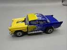 1957 Chevy Matchbox Toy Vintage Car Blue Yellow super fast no 4 open hood