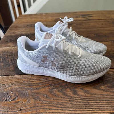 womens size 11 sneaker Charged Impulse Under Armour Foam White Tennis Shoes Knit