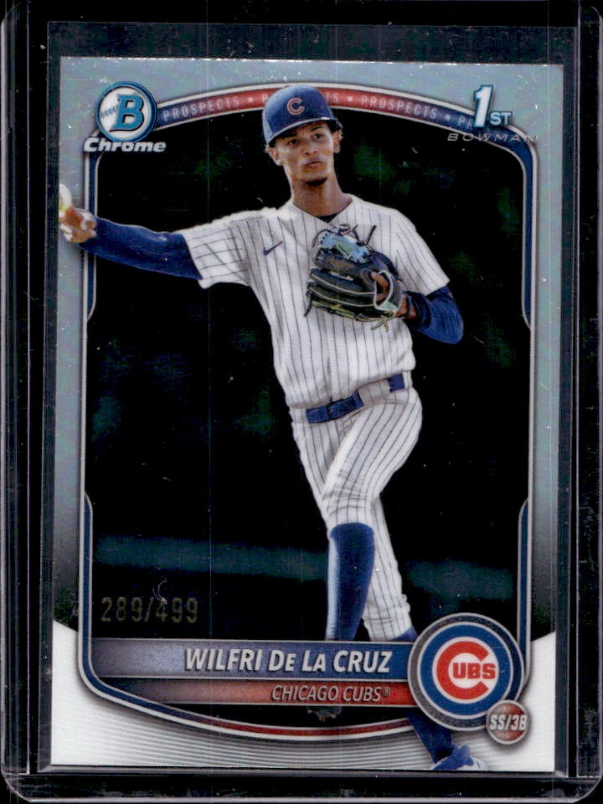 2025 Bowman Chrome Wilfri De La Cruz Refractor 1st #289/499 Cubs