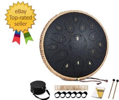 Steel Tongue Drum - 15 Note 12 Inch Tongue Drums - Percussion Instruments - Hand