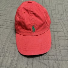 Polo Ralph Lauren Kids Toddler Hat Red Green Pony Baseball Cap One Size 12M-24M 