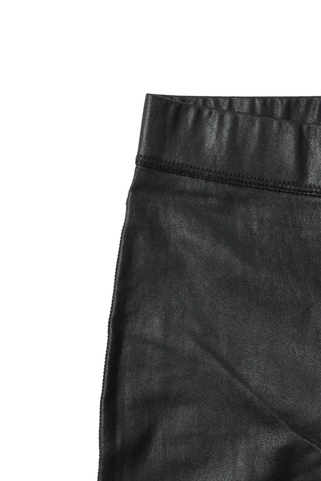 Что-то темно-синий женщин текстурированный высокая талия кожаные леггинсы черный размер 2XS - Изображение 4 из 4