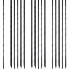 Ground Rebar Stakes 48 Inch 1/2 Inch Diameter Heavy Duty Metal Spikes with Ch...