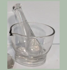 Cole Parmer 34501-55 Glass Mortar & Pestle Set, 227ML, 98mm OD