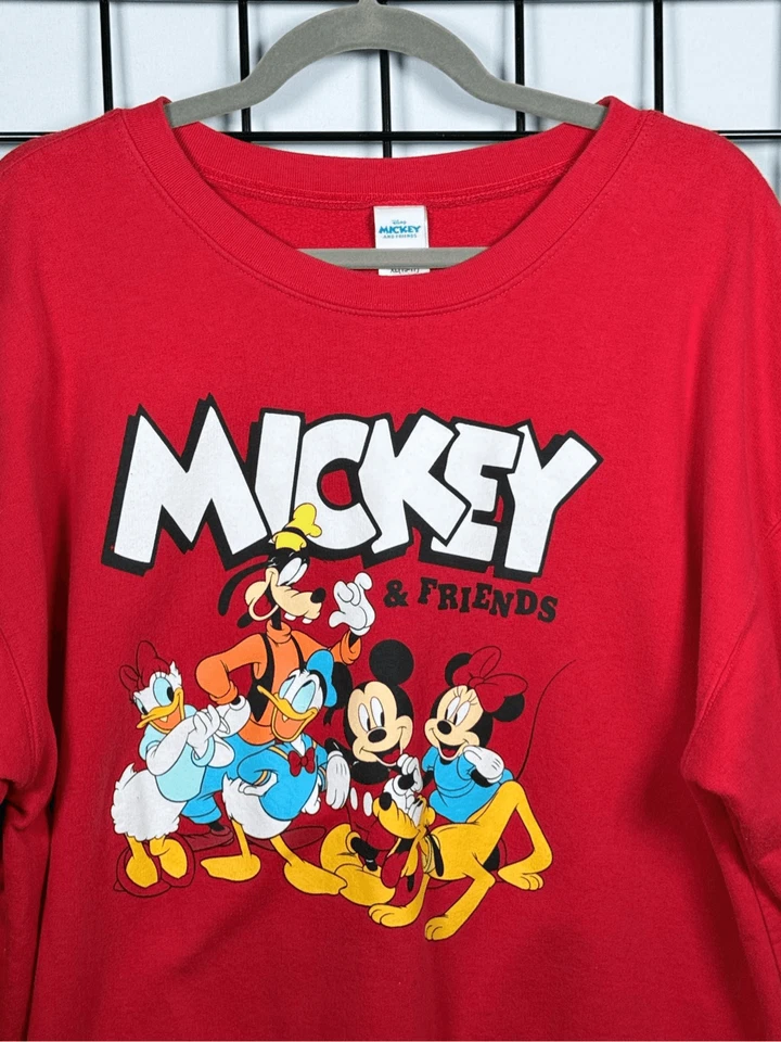 Винтажная женская толстовка Disney Mickey And Friends XL (15–17) с красным персонажем б/у в отличном состоянии - Изображение 2 из 4