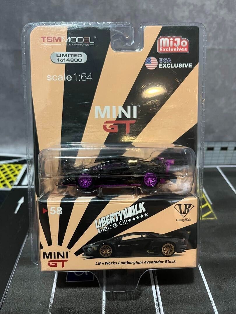 Mini GT Lamborghini Aventador Black (Chase 58) Liberty Walk Mini GT Lamborghini Aventador Black (Chase 58) Liberty Walk