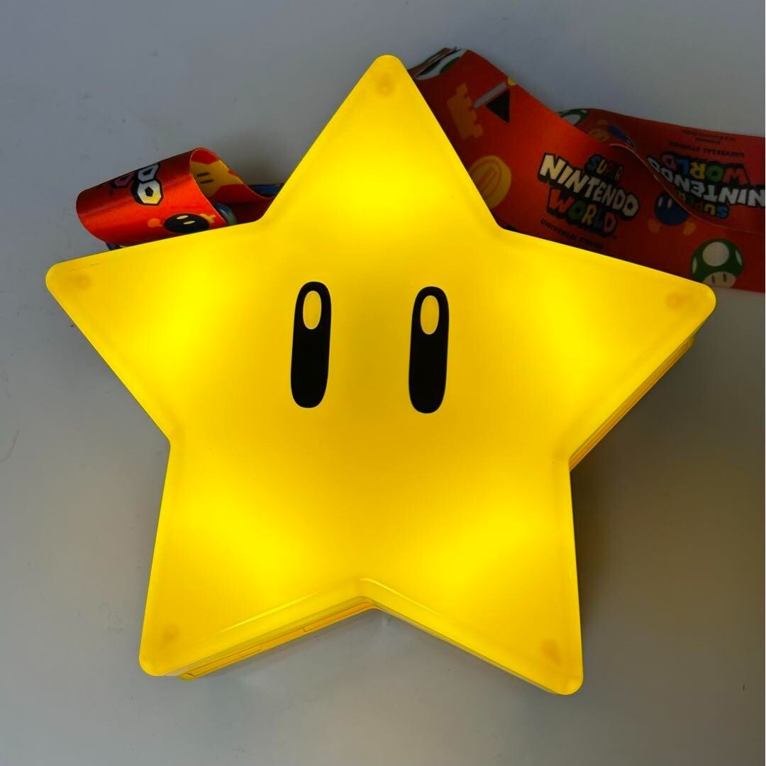 ユニバ　スーパーマリオ　スター　LEDライト USJ Mario Star Popcorn Bucket Super Nintendo World LED Light