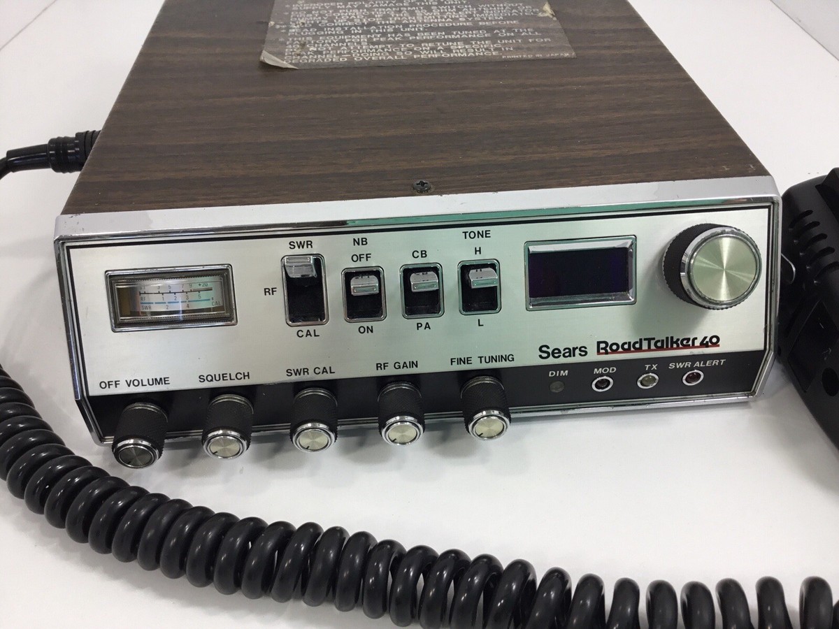 ✝️40'sVintageFabricReconstructedApron✝️ SEARS Roadtalker 40 CB Radio Slant Face 934.38110700 RARE