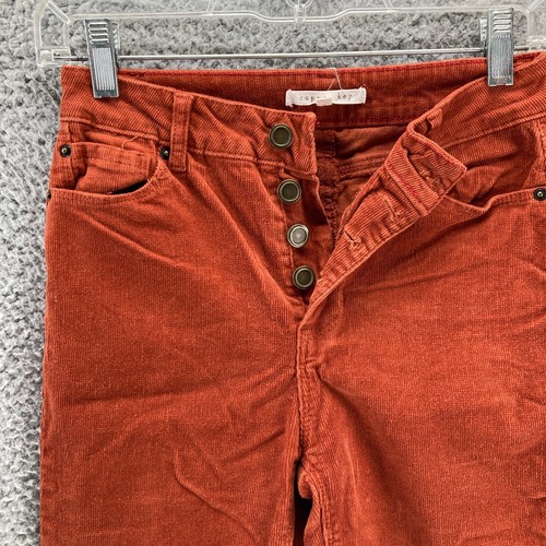 Copper Key Girls High Rise Corduroy Pants Size 12 Jeans Rust Orange Stretch - Picture 10 of 13