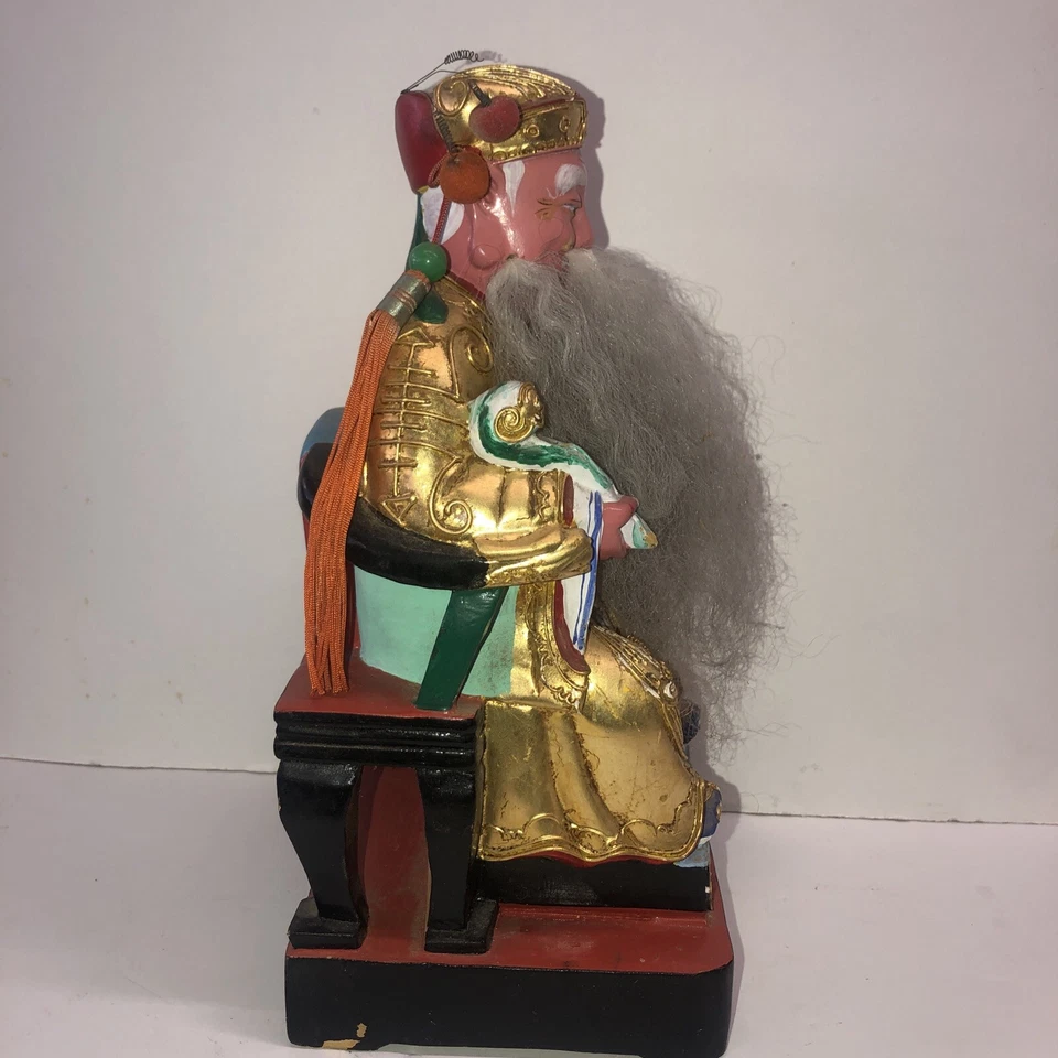 Templo chino de madera dorada estatua de Dios - Viejo hombre Foto 4 de 4