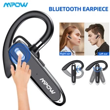 MPOW Bluetooth 5.3 Earphone Earpiece Wireless Headset Earbud Trucker Headset Mic