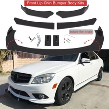Glossy Black Front Bumper Lip /Splitter Spoiler For Mercedes-Benz C-Class C300
