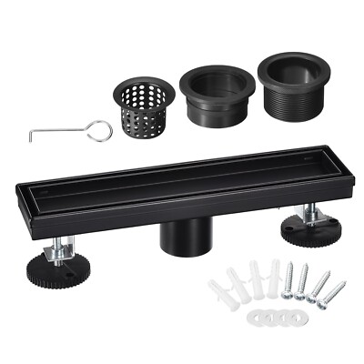 12 Zoll versetzter linearer Duschablauf, Edelstahl Duschablauf, Flieseneinsatz
