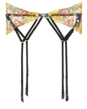 $50 VICTORIAS SECRET DREAM ANGELS FLORAL EMBROIDERED GARTER BELT XS/S M/L NWT