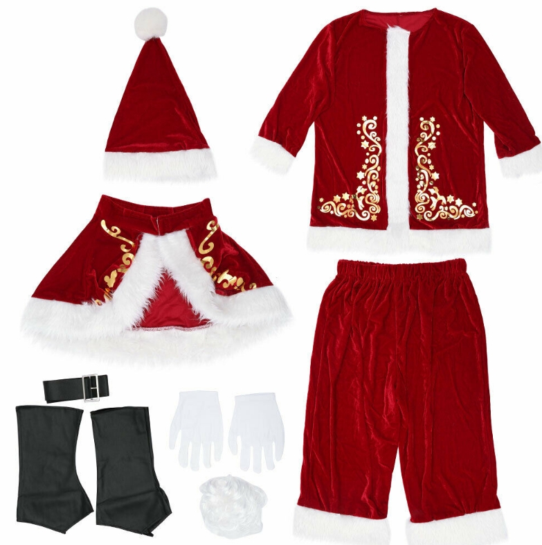 Detex Weihnachtsmann Kostüm 5-teilig - Nikolaus Anzug Für Erwachsene M-XXXL
