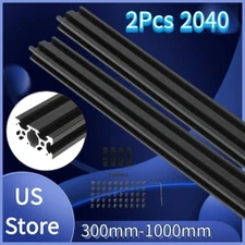 2PCS 2040 V-Slot Aluminum Extrusion Profile 300MM-1000MM Black Linear 6.2mm