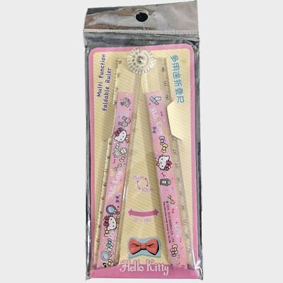 Hello Kitty Folding Ruler Sanrio Pink Multipurpose School Kawaii Cutecore Cat 