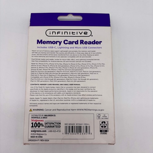 New Infinitive Memory Card Reader USB-C 625423 - Picture 2 of 3