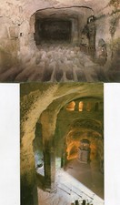 AUBETERRE SUR DRONNE LOT of 2 cards on the interior of the monolithic church