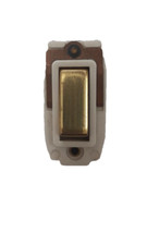 Crabtree Old Style Grid Switch  BRASS ROCKER   20 Amp Double Pole BS3676