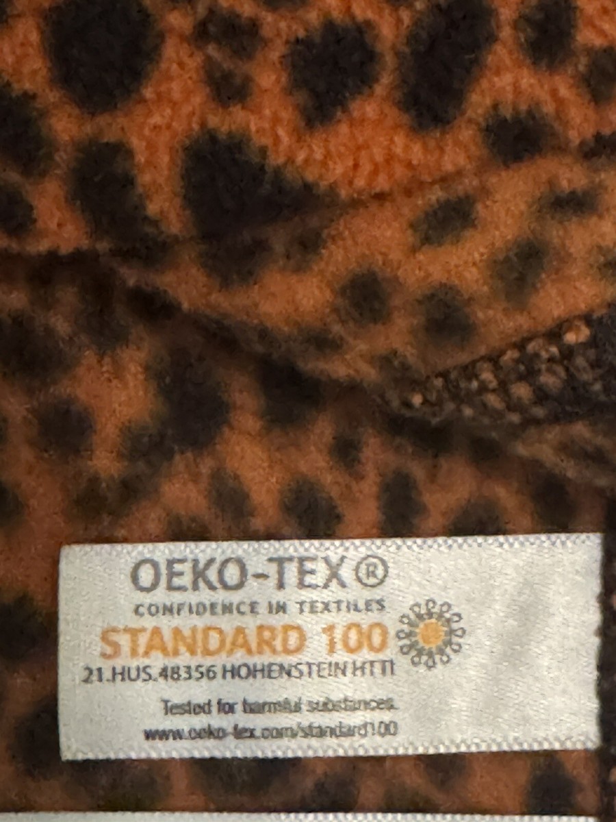 Women's Lands End Leopard Quarter Zip Pullover Fleece Size L | eBay