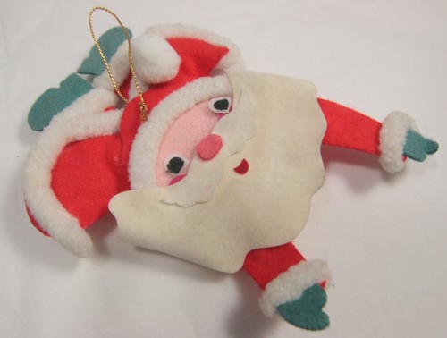 Vintage Falling Santa Christmas Tree Decoration in Fabric Japan - Afbeelding 1 van 7