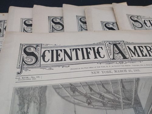 9X Vtg Scientific American magazines All from 1905 March-Sep #1666 - Picture 3 of 24